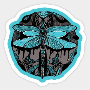 Blue Grey Circle of the Dragonfly Sticker